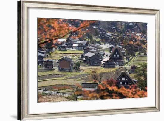 Gassho-Zukuri Folk Houses, Ogimachi Village, Shirakawa-Go, Near Takayama, Central Honshu, Japan-Stuart Black-Framed Photographic Print