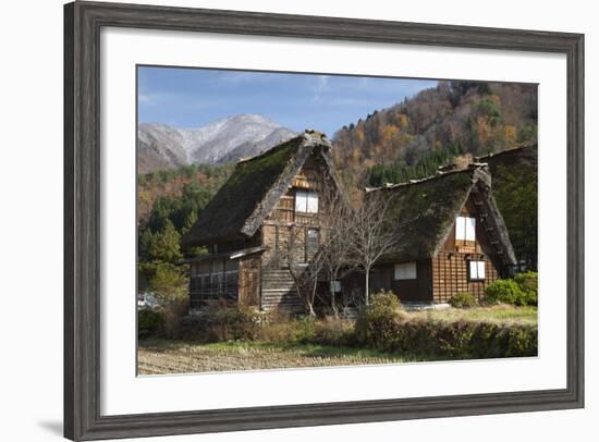 Gassho-Zukuri Folk Houses, Ogimachi Village, Shirakawa-Go, Near Takayama, Central Honshu, Japan-Stuart Black-Framed Photographic Print