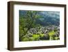 Gassho-zukuri houses and farmland in the mountain, Shirakawa-go, Japan-Keren Su-Framed Photographic Print