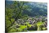 Gassho-zukuri houses and farmland in the mountain, Shirakawa-go, Japan-Keren Su-Stretched Canvas