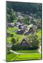 Gassho-zukuri houses and farmland in the mountain, Shirakawa-go, Japan-Keren Su-Mounted Photographic Print