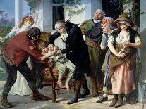 Edward Jenner Performing the First Vaccination Against Smallpox in 1796, 1879 (Detail)-Gaston Melingue-Framed Stretched Canvas