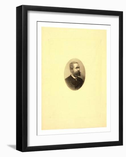 Gaston Tissandier, French Balloonist, Bust-Length Oval Portrait-Henri Thiriat-Framed Giclee Print