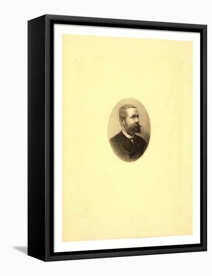 Gaston Tissandier, French Balloonist, Bust-Length Oval Portrait-Henri Thiriat-Framed Stretched Canvas