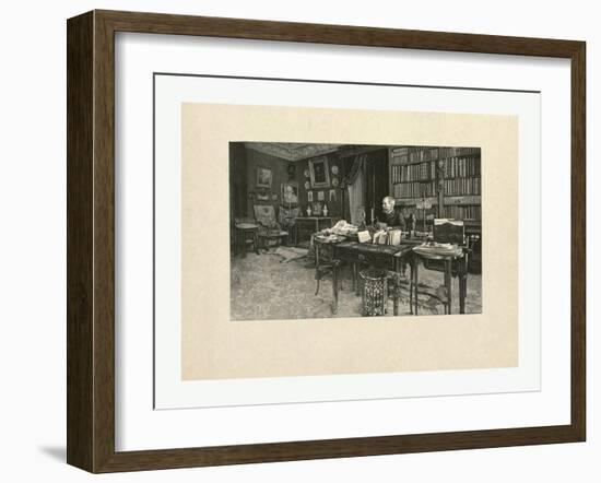 Gaston Tissandier, French Balloonist, Seated at a Desk in His Study-Henri Thiriat-Framed Giclee Print