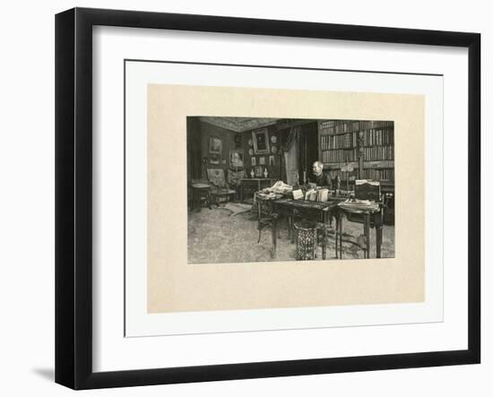 Gaston Tissandier, French Balloonist, Seated at a Desk in His Study-Henri Thiriat-Framed Giclee Print