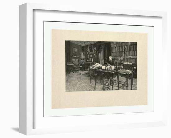 Gaston Tissandier, French Balloonist, Seated at a Desk in His Study-Henri Thiriat-Framed Giclee Print