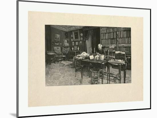 Gaston Tissandier, French Balloonist, Seated at a Desk in His Study-Henri Thiriat-Mounted Giclee Print