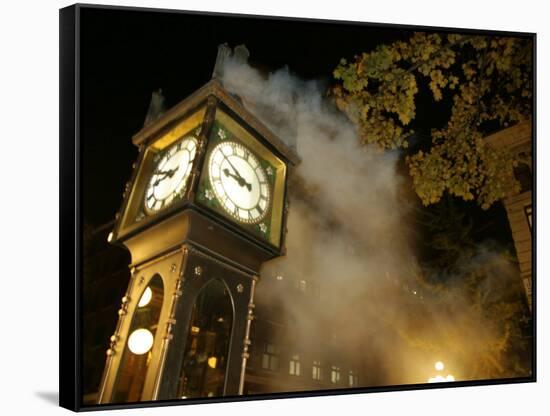 Gastown's Famous Steam-Powered Clock, Vancouver, Canada-Lawrence Worcester-Framed Stretched Canvas