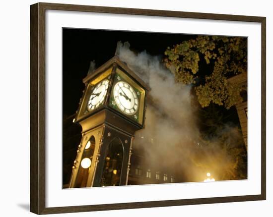 Gastown's Famous Steam-Powered Clock, Vancouver, Canada-Lawrence Worcester-Framed Photographic Print