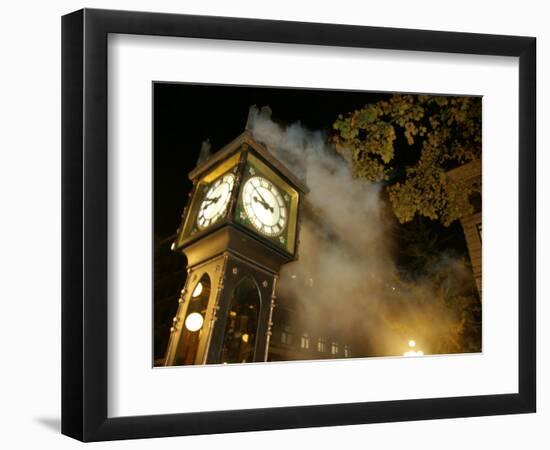 Gastown's Famous Steam-Powered Clock, Vancouver, Canada-Lawrence Worcester-Framed Photographic Print