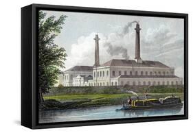 Gasworks on Regent's Canal, London, 1828-Thomas Hosmer Shepherd-Framed Stretched Canvas