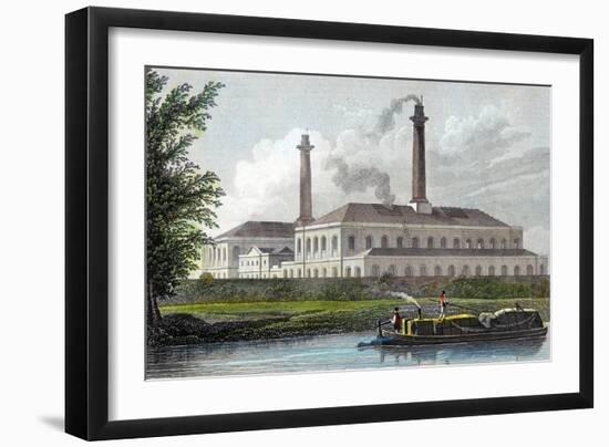 Gasworks on Regent's Canal, London, 1828-Thomas Hosmer Shepherd-Framed Giclee Print