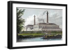 Gasworks on Regent's Canal, London, 1828-Thomas Hosmer Shepherd-Framed Giclee Print