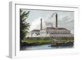 Gasworks on Regent's Canal, London, 1828-Thomas Hosmer Shepherd-Framed Giclee Print