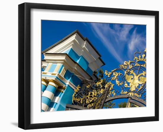 Gate Detail and Support Tower at Catherine Palace, Pushkin, Russia-Nancy & Steve Ross-Framed Photographic Print