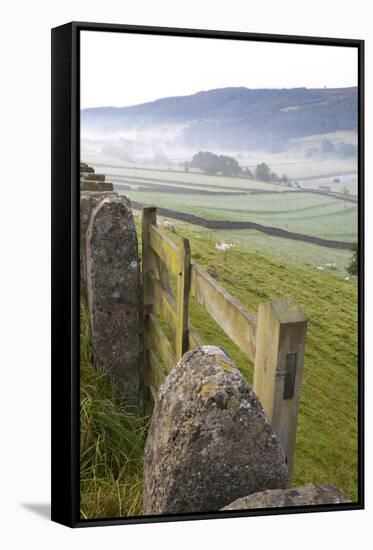 Gate in Stone Wall and Field-Miles Ertman-Framed Stretched Canvas