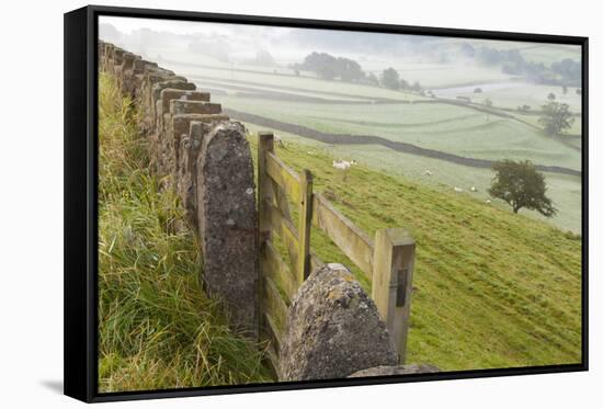 Gate in Stone Wall and Field-Miles Ertman-Framed Stretched Canvas