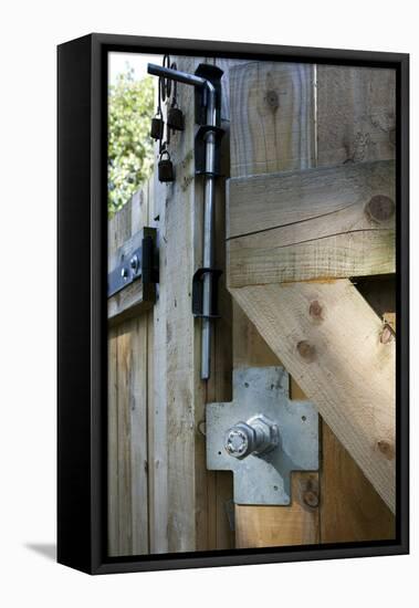 Gate Latch Made from One of the Post Adjustors of Timber-Nigel Rigden-Framed Stretched Canvas