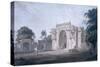 Gate Leading to a Mosque, Chunargarh, Uttar Pradesh (Coloured Aquatint)-Thomas Daniell-Stretched Canvas