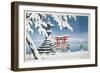 Gate of a Snowcapped Shrine, Itsukushima Shrine, Hiroshima, Honshu Island, Japan-null-Framed Giclee Print