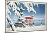 Gate of a Snowcapped Shrine, Itsukushima Shrine, Hiroshima, Honshu Island, Japan-null-Mounted Giclee Print