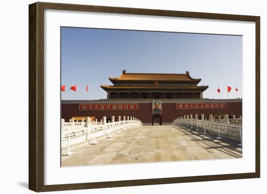 Gate of Heavenly Peace and Portrait of Mao Zhe Dong, Tiananmen Square, Beijing, China, Asia-Christian Kober-Framed Photographic Print