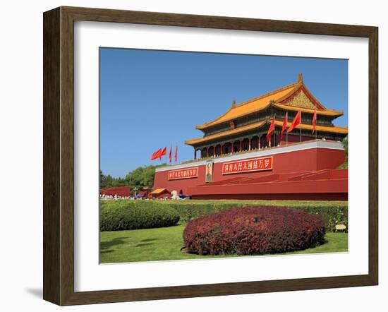 Gate of Heavenly Peace Gardens, the Forbidden City, Beijing, China-Miva Stock-Framed Premium Photographic Print