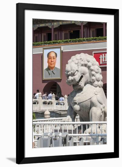 Gate of Heavenly Peace into the Forbidden City Tiananmen Square, Beijing China-Michael DeFreitas-Framed Premium Photographic Print
