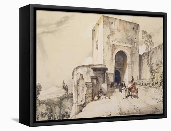 Gate of Justice (Puerta De Justitia), from 'Sketches and Drawings of the Alhambra', 1835-John Frederick Lewis-Framed Stretched Canvas