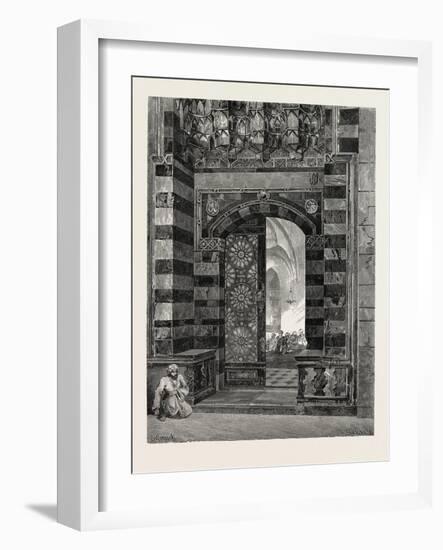 Gate of Pottage at the Mosque of El-Azhar, Egypt, 1879-null-Framed Giclee Print