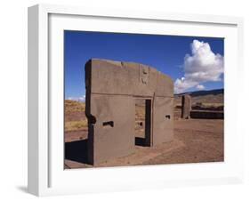 Gate of the Sun at the Site of Tiahuanaco, Lake Titicaca, in Bolivia-Simanor Eitan-Framed Photographic Print