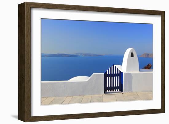 Gate to the Sea - Santorini Island-Netfalls-Framed Photographic Print