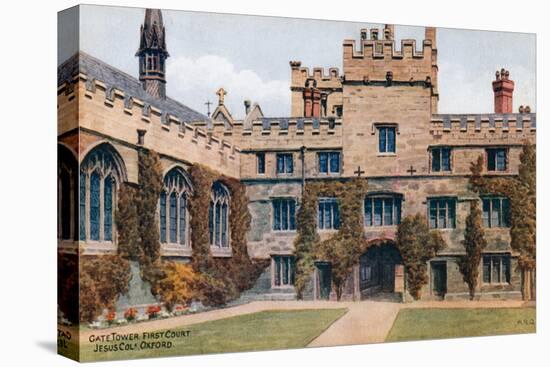 Gate Tower, First Court, Jesus Col, Oxford-Alfred Robert Quinton-Stretched Canvas