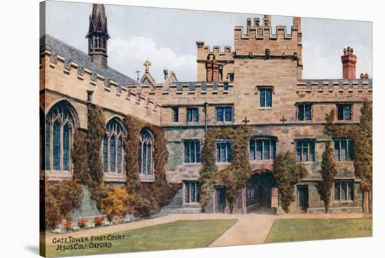 Gate Tower, First Court, Jesus Col, Oxford-Alfred Robert Quinton-Stretched Canvas