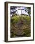 Gate with Metal Wheel Near Cuero, Texas, USA-Darrell Gulin-Framed Photographic Print