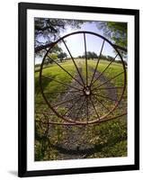 Gate with Metal Wheel Near Cuero, Texas, USA-Darrell Gulin-Framed Photographic Print