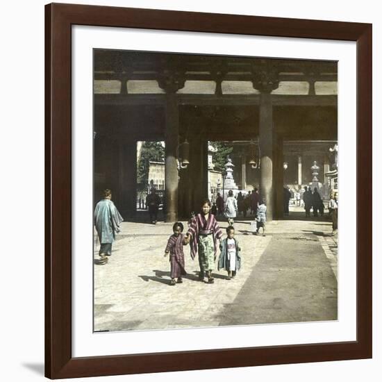 Gates of a Temple in Tokyo (Japan), 1900-1905-Leon, Levy et Fils-Framed Photographic Print