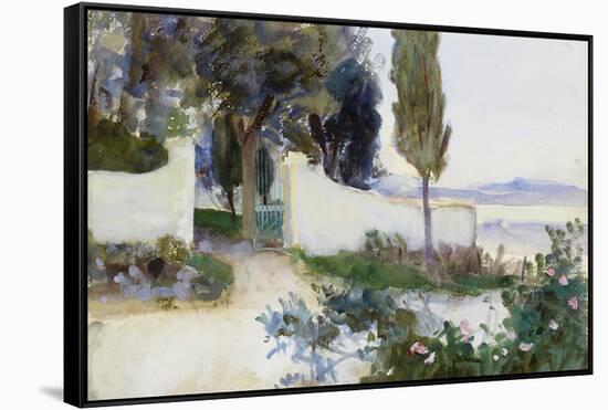 Gates of a Villa in Italy-John Singer Sargent-Framed Stretched Canvas