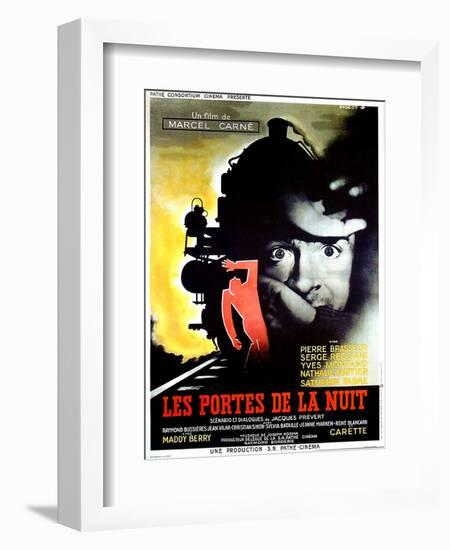 Gates of the Night, (aka Les Portes de la Nuit), French poster, Yves Montand, 1946-null-Framed Art Print