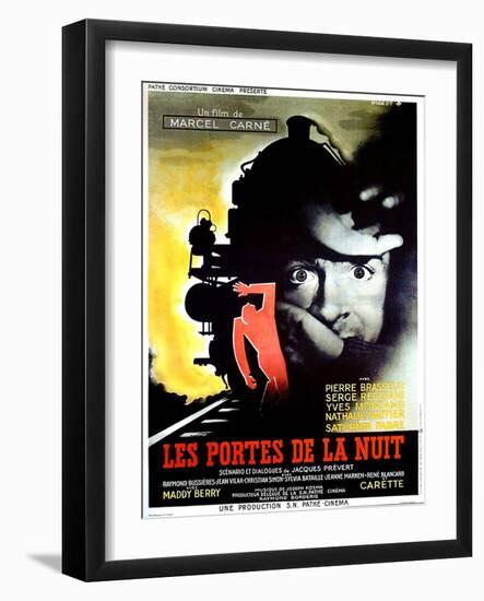 Gates of the Night, (aka Les Portes de la Nuit), French poster, Yves Montand, 1946-null-Framed Art Print