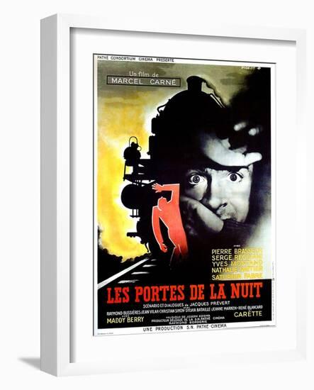 Gates of the Night, (aka Les Portes de la Nuit), French poster, Yves Montand, 1946-null-Framed Art Print