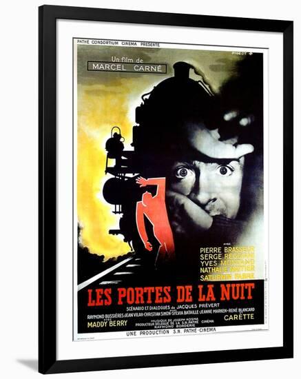 Gates of the Night, (aka Les Portes de la Nuit), French poster, Yves Montand, 1946-null-Framed Art Print