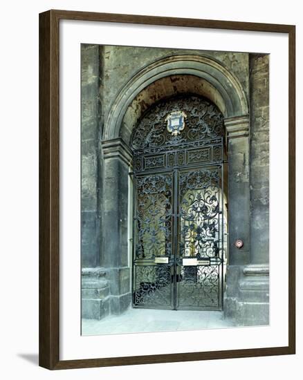 Gates, Transom Panel and Overthrow from the Clarendon Building, Oxford, circa 1710 (Wrought Iron)-Jean Tijou-Framed Giclee Print