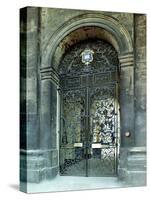 Gates, Transom Panel and Overthrow from the Clarendon Building, Oxford, circa 1710 (Wrought Iron)-Jean Tijou-Stretched Canvas