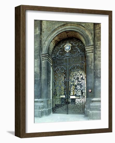 Gates, Transom Panel and Overthrow from the Clarendon Building, Oxford, circa 1710 (Wrought Iron)-Jean Tijou-Framed Giclee Print