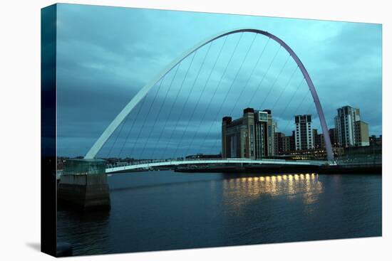 Gateshead Bridge over the River Tyne, Newcastle, Tyne and Wear, England, United Kingdom, Europe-David Lomax-Stretched Canvas