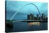 Gateshead Bridge over the River Tyne, Newcastle, Tyne and Wear, England, United Kingdom, Europe-David Lomax-Stretched Canvas