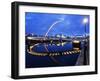 Gateshead Millennium Bridge and the Sage at Dusk, Newcastle, Tyne and Wear, England, United Kingdom-Mark Sunderland-Framed Photographic Print