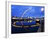 Gateshead Millennium Bridge and the Sage at Dusk, Newcastle, Tyne and Wear, England, United Kingdom-Mark Sunderland-Framed Photographic Print